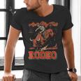 Ain't My First Rodeo Bull Riding Cowboy Dad Rider Boy Men Men's V-Neck T-Shirt