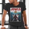 American Bulldog Jowls Burger Bully Dog Mom Dog Dad Men's V-Neck T-Shirt