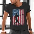 American Flag Vintage Baseball Flag Dad Mom Tee T-Shirt Men's V-Neck T-Shirt