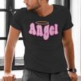 Angel Y2k Aesthetic 2000s Millennial Nostalgia Retro Pink Men's V-Neck T-Shirt Angel Y2k Aesthetic 2000s Millennial Nostalgia Retro Pink Men's V-Neck T-Shirt