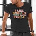 I Like Animals More Than People Sarcastic Introvert Men's V-Neck T-Shirt