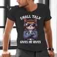 Anti Social Anxiety Mindfulness No Small Talk Introvert Cat Men Women Men's V-Neck T-Shirt