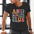Anti Social Dog Moms Club Introvert Dog Mom Retro Men Women Men's V-Neck T-Shirt