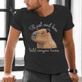 Antisocial Introvert Capybara Sarcastic Humor Men's V-Neck T-Shirt