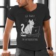 Antisocial Introvert Cat With Coffee On Computer Emo Goth Men's V-Neck T-Shirt Antisocial Introvert Cat With Coffee On Computer Emo Goth Men's V-Neck T-Shirt