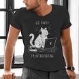 Antisocial Introvert Cat With Coffee On Computer Emo Goth Men's V-Neck T-Shirt Antisocial Introvert Cat With Coffee On Computer Emo Goth Men's V-Neck T-Shirt