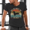 Ask Me About My Weiner Dachshund Dad Men's V-Neck T-Shirt