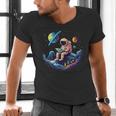 Astronaut Reading Book In Space Books Lover Bookworm Men's V-Neck T-Shirt