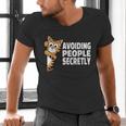 Avoiding People Secretly Cat Introvert Humor Men's V-Neck T-Shirt