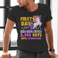 Back To School First Day Of Kindergarten Graduation Unicorn Men's V-Neck T-Shirt