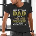 Ball Python Dad With Bigger Balls Snake Ball Python Men's V-Neck T-Shirt