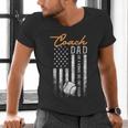 Baseball Coach Dad Like A Normal Dad Only Cooler USA Flag Men's V-Neck T-Shirt