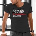 Baseball Mom Dad Sorry I Can'T It'S Baseball Season Men's V-Neck T-Shirt Baseball Mom Dad Sorry I Can'T It'S Baseball Season Men's V-Neck T-Shirt