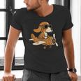 Beagle Flying a Plane Pilot Airplane Dog Mom Dad Men's V-Neck T-Shirt