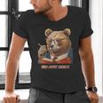 Bear Reading Book Glasses Library Zoo Teacher School Animal Men's V-Neck T-Shirt