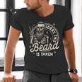 Bearded Dad Daddy Father’s Day Sorry This Beard Is Taken Men's V-Neck T-Shirt