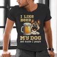I Like Beer My Dog And Maybe 2 People Introvert Pun Men's V-Neck T-Shirt