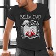 Bella Ciao Goodbye Beautiful Skull Book Of Dark Magic Occult Men's V-Neck T-Shirt