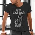 Best Cat Dad Ever Fun Line Art Illustration Men's V-Neck T-Shirt