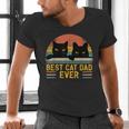 Best Cat Dad Ever Retro Style Cats Lover Men's V-Neck T-Shirt
