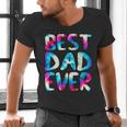 Best Dad Ever Colorful Tie Dye Fathers Day Men's V-Neck T-Shirt Best Dad Ever Colorful Tie Dye Fathers Day Men's V-Neck T-Shirt