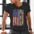 Best Dad Ever US American Flag For Father's Day Men Men's V-Neck T-Shirt