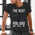 Best Pug Dad Ever Fathers Day Cute Daddy Dad Pug Men's V-Neck T-Shirt