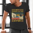 Best Siamese Cat Dad Ever Retro Vintage Sunset Men's V-Neck T-Shirt