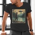 Bigfoot Sasquatch Alien Spaceship UFO Introvert Bruh Men's V-Neck T-Shirt Bigfoot Sasquatch Alien Spaceship UFO Introvert Bruh Men's V-Neck T-Shirt