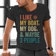 I Like My Boat Dog And Maybe 3 People Retro Sailor Dad Men's V-Neck T-Shirt