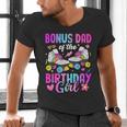 Bonus Dad Of The Birthday Girl Rolling Skate Bday Family Men's V-Neck T-Shirt