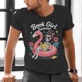 Book Girl Summer Skeleton Reading Books Lovers Beach Men's V-Neck T-Shirt