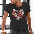 Book Lover Heart Shape Reading Librarian Valentine Men Women Men's V-Neck T-Shirt
