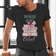 Bookish Babes Club Cute Pink Book Stack With Bow Men's V-Neck T-Shirt Bookish Babes Club Cute Pink Book Stack With Bow Men's V-Neck T-Shirt