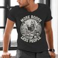 More Books Less People Introvert Skeleton Reading Men's V-Neck T-Shirt More Books Less People Introvert Skeleton Reading Men's V-Neck T-Shirt