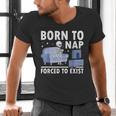 Born To Nap Forced To Exist Lazy Skeleton Couch Introverts Men's V-Neck T-Shirt