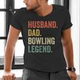 Bowler Husband Dad Bowling Legend Father's Day Men's V-Neck T-Shirt