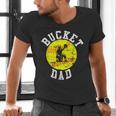 Bucket Dad Softball Dad Baseball Father's Coach Men's V-Neck T-Shirt Bucket Dad Softball Dad Baseball Father's Coach Men's V-Neck T-Shirt