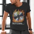 Buffering Glitched CD On Fire 2000s Nostalgia Men's V-Neck T-Shirt Buffering Glitched CD On Fire 2000s Nostalgia Men's V-Neck T-Shirt