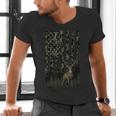 Camo Deer American Flag Graphic Hunting Men Dad Boys Men's V-Neck T-Shirt