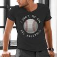 I Can't My Son Has Baseball Practice For Moms Dads T-Shirt Men's V-Neck T-Shirt