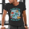 Cartoon Sarcasm Anti-Social Nihilism Introvert Fish Men's V-Neck T-Shirt Cartoon Sarcasm Anti-Social Nihilism Introvert Fish Men's V-Neck T-Shirt