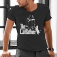 Cat Dad Life The Catfather Fathers Day Vintage Men's V-Neck T-Shirt