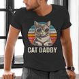 Cat Daddy Shirt Men Cat Lover Dad Fathers Day Men's V-Neck T-Shirt