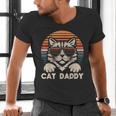 Cat Daddy Sunglasses Sunset Retro Fur Dad Papa Kitten Men Men's V-Neck T-Shirt Cat Daddy Sunglasses Sunset Retro Fur Dad Papa Kitten Men Men's V-Neck T-Shirt