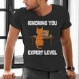 Cat Ignoring You Expert Level Orange Tabby Introvert Men's V-Neck T-Shirt Cat Ignoring You Expert Level Orange Tabby Introvert Men's V-Neck T-Shirt