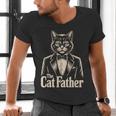 Cat Lover The CatFather Cat Dad Men's V-Neck T-Shirt