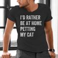 Cat Owner Introvert Stay Home Rather Pet Cat Men's V-Neck T-Shirt