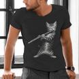 Cat Playing Flute For Cat Lover Cat Mom Cat Dad Men's V-Neck T-Shirt