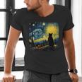 Cat Starry Night Van Gogh Cat For Cat Lover Cat Mom Cat Dad Men's V-Neck T-Shirt Cat Starry Night Van Gogh Cat For Cat Lover Cat Mom Cat Dad Men's V-Neck T-Shirt